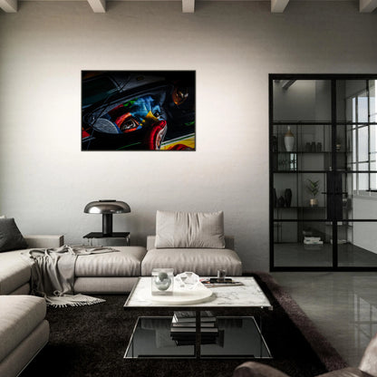 Ayrton Senna Illustration | Glossy Poster | Metal Framed - Infineon Posters