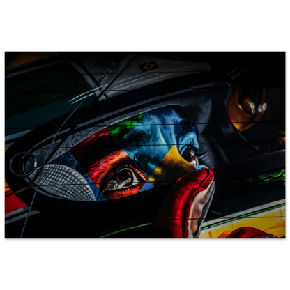 Ayrton Senna Illustration | Wood Print - Infineon Posters