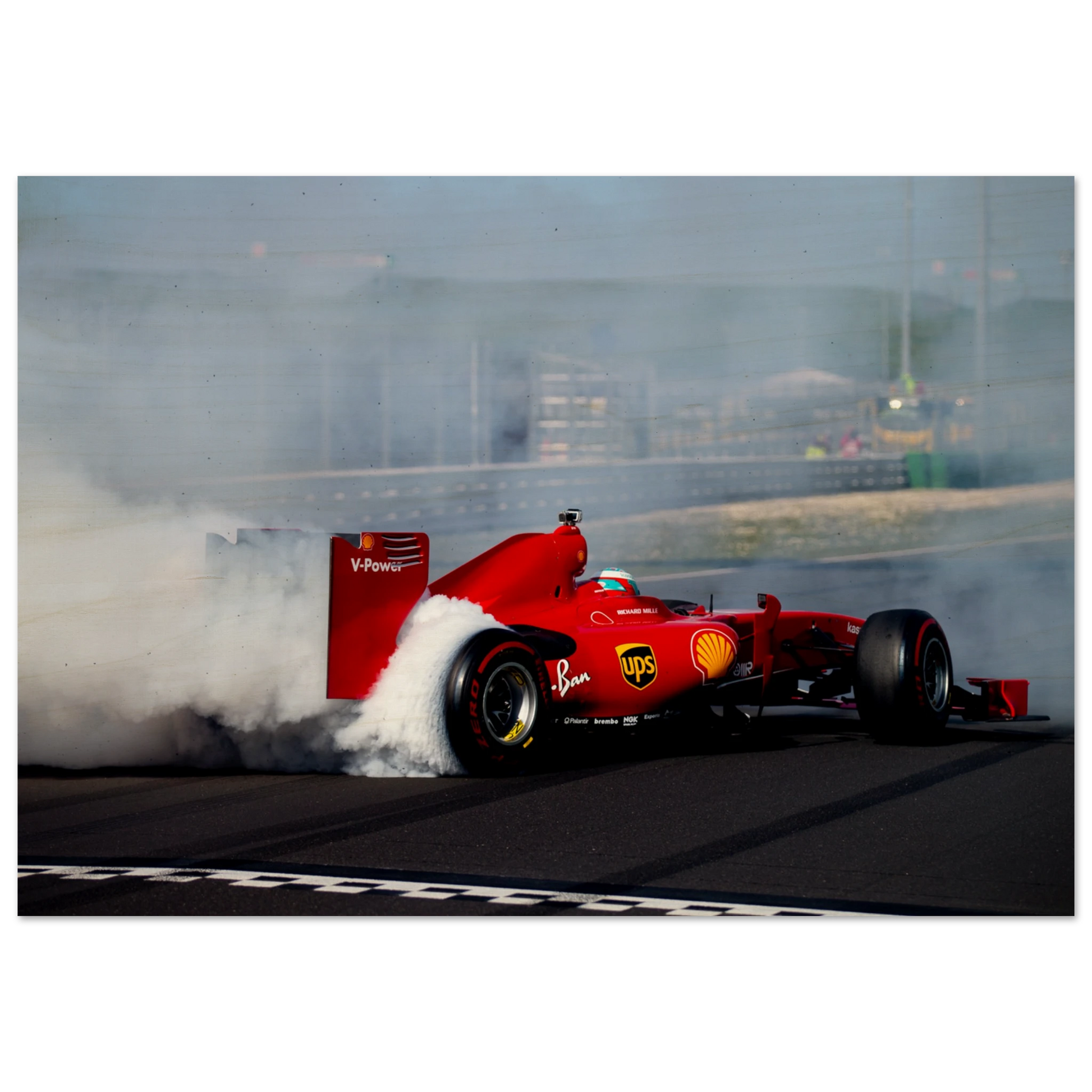 Ferrari F60 Burnout | Wood Print - Infineon Posters