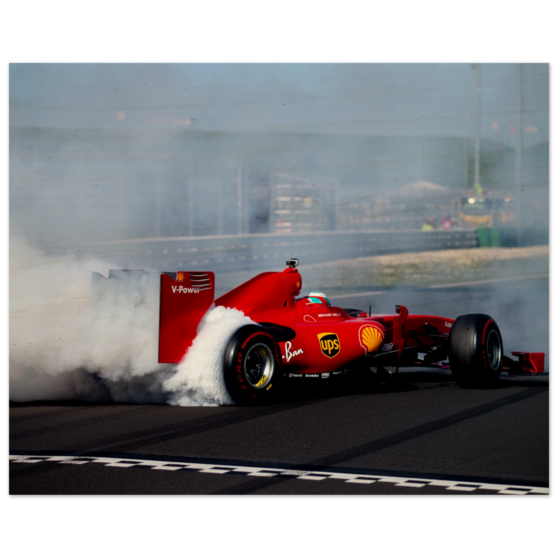 Ferrari F60 Burnout | Wood Print - Infineon Posters