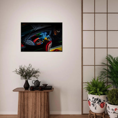 Ayrton Senna Illustration | Glossy Poster | Metal Framed - Infineon Posters